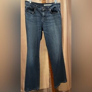 DKNY 12 Downtown Girl Mid Rise Blue Flare Wide Leg Jean